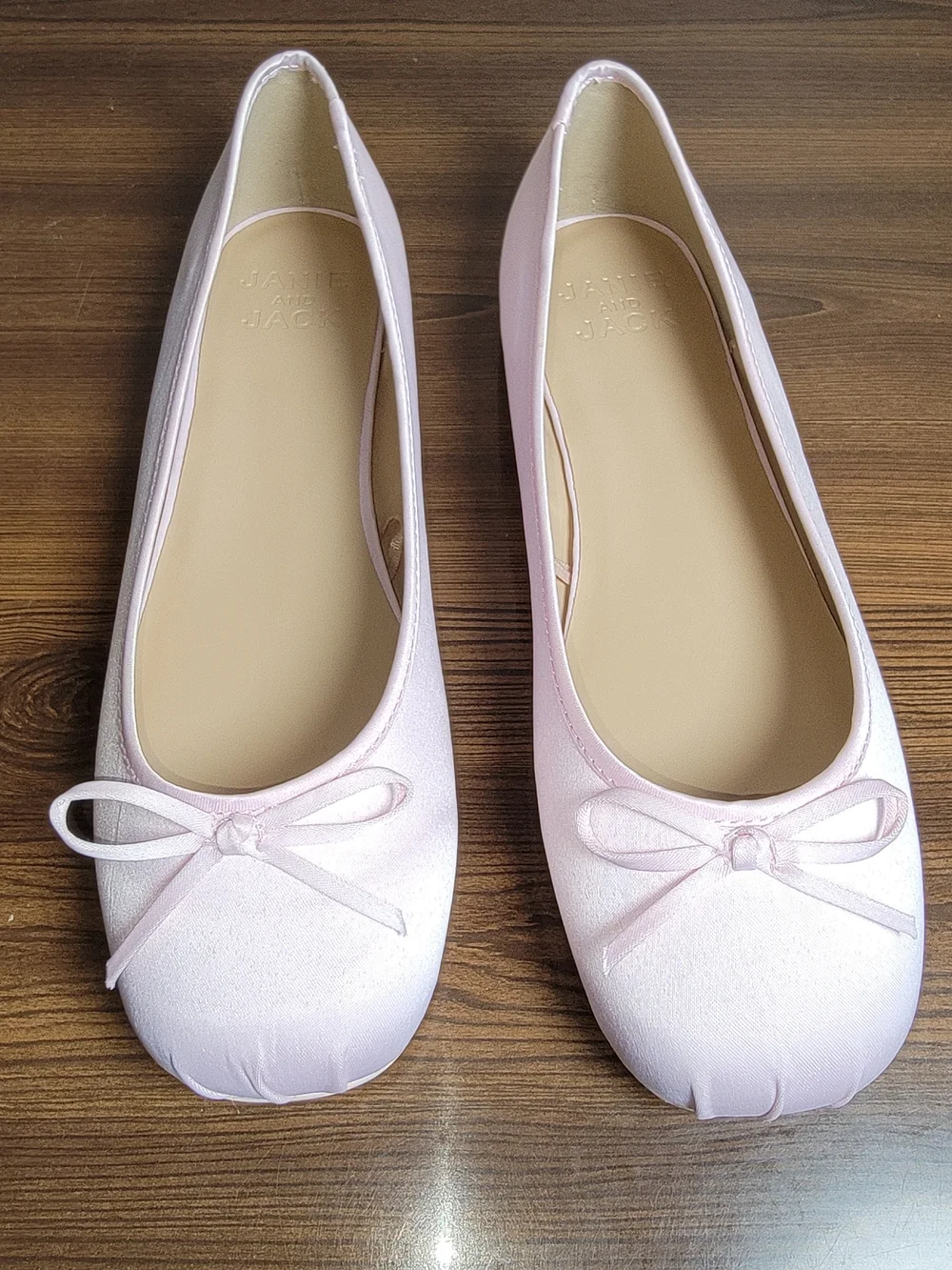 Janie and Jack Pink Satin Ballet Flats - Size 4 Big Kid